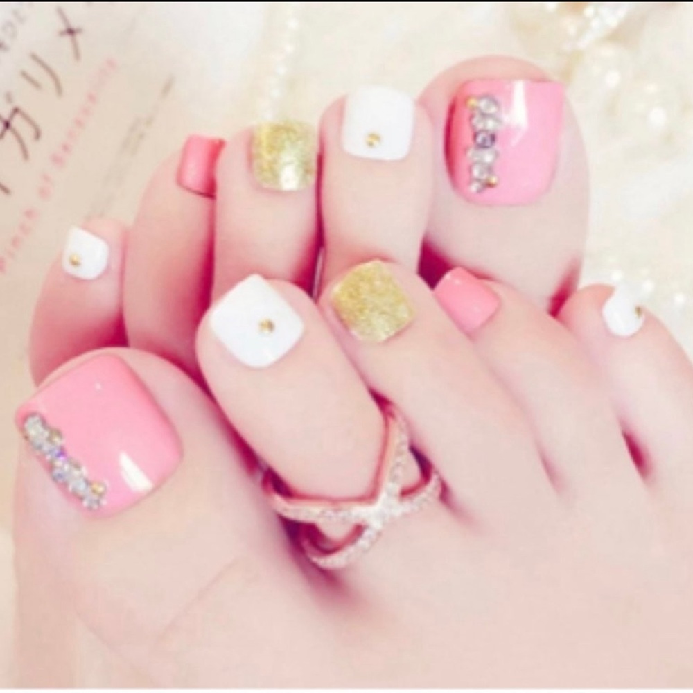 Pink False Toenails Press On